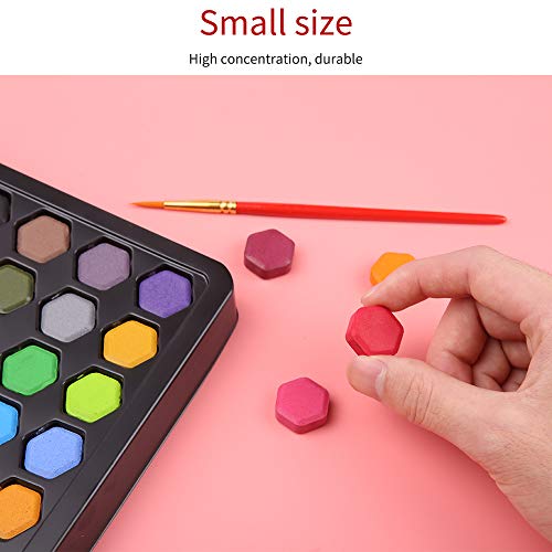 mreechan Set de Pinturas de Acuarela,Set de Acuarelas de 36 Colores de Agua, Incluye 36 Colores,10 Papeles de Acuarela,3 Pinceles de Agua y 1 Esponja para Principiantes y Profesionales