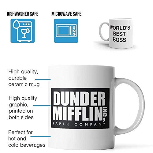 Mribo Mugs Funny World's Best Boss - Taza de café de 11 oz, color blanco
