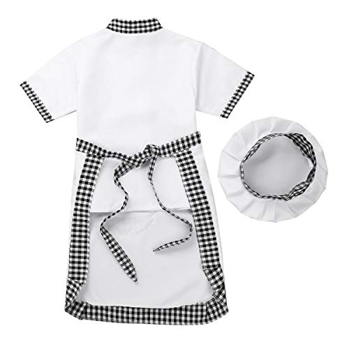 MSemis Unisex Disfraz de Cocinero para Niños Niñas Cosplay Chef Traje de Pastelero Panadero 3Pcs Fiestas Desfile 4-12 Años Gris 4-5 Años