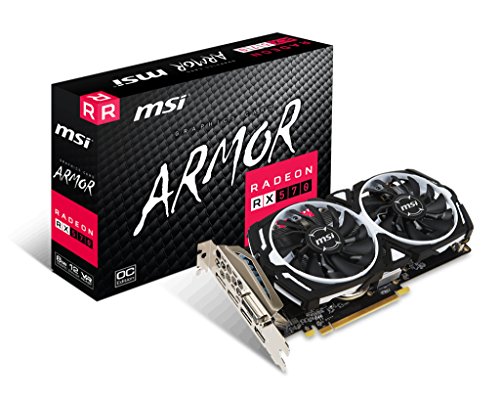 MSI Radeon RX 570 Armor ARMOR 8G OC - Tarjeta gráfica (refrigeración Armor 2 X, memoria de 8 GB GDDR5)