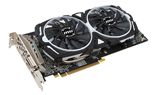 MSI Radeon RX 580 Armor 8G OC, Tarjeta Gráfica (Refrigeración Armor 2X, Memoria GDDR5), HDMI, GeForce 9800 GTX+, 8GB, Negro