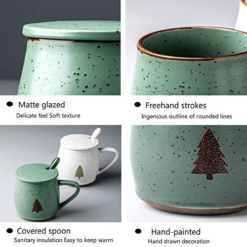 MSNLY Nordic Couple Ceramic Cup Small Fresh mug Personalized Office Cup Nordic Simple Household Water Cup with Lid Spoon