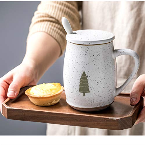 MSNLY Nordic Couple Ceramic Cup Small Fresh mug Personalized Office Cup Nordic Simple Household Water Cup with Lid Spoon