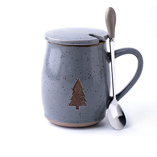 MSNLY Nordic Couple Ceramic Cup Small Fresh mug Personalized Office Cup Nordic Simple Household Water Cup with Lid Spoon