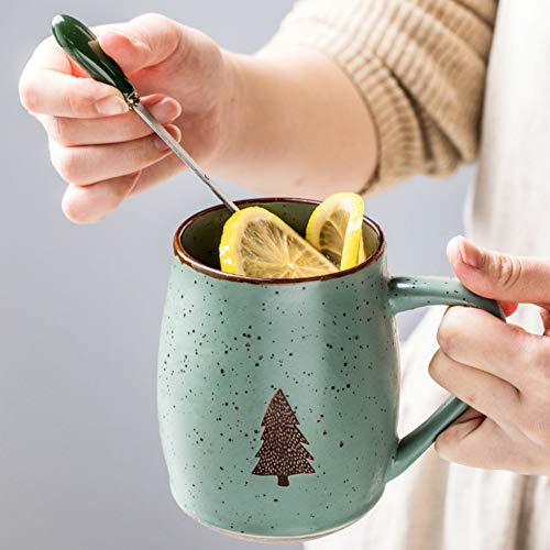 MSNLY Nordic Couple Ceramic Cup Small Fresh mug Personalized Office Cup Nordic Simple Household Water Cup with Lid Spoon