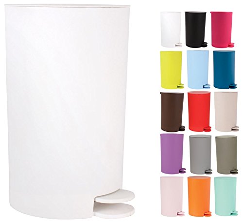 MSV "Osaki Cubo de Basura con Pedal, Blanco, 3 litros
