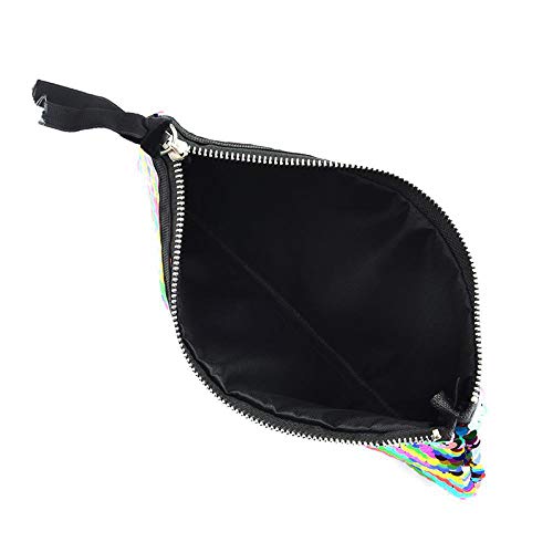 MSYOU - Estuche cuadrado con lentejuelas, práctico estuche con cremallera, multifunción, para guardar brochas de maquillaje, para estudiantes, escuelas, adultos, equipos de oficina 20 * 10cm morado