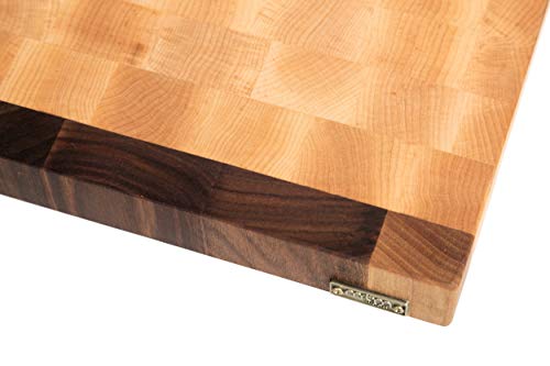 MTM WOOD Tabla de Cortar Cocina de Madera Abedul y Nogal, End Grain, Tablas de Picar de Tamaño Diferente y de Espesor 3 y 4 cm, Ideal para Cortar Carne Verduras Pescado Pan (40 x 30 x 3 cm)