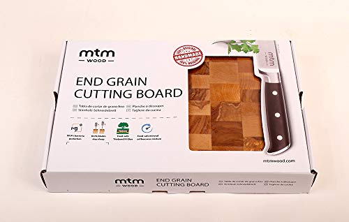 MTM Wood Tablas de Cortar Cocina de Madera Abedul Color Marrón Claro, End Grain, Tablas de Picar de Tamaño Diferente (30 x 20 x 3 centimetros)