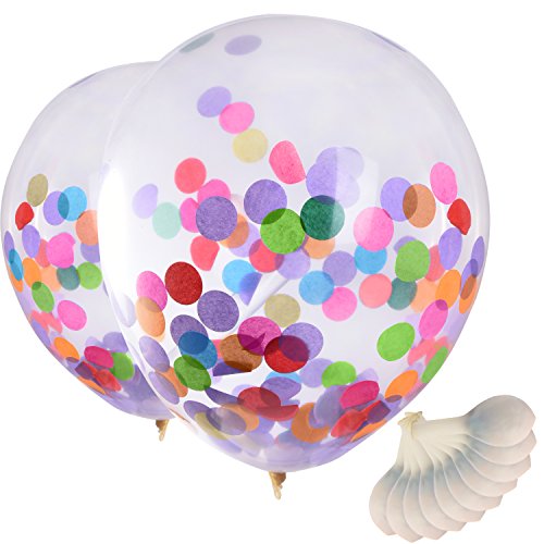 Mudder 12 Pulgadas Globos con Confeti Colorido para Decoraciones de Fiesta Celemonia y Celebración
