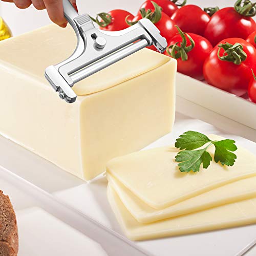 Mudder 3 Herramientas de Cortar Queso, Rebanadora de Queso de Acero Inoxidable Cortador de Alambre de Espesor Ajustable Cortador de Mantequilla de Mano para Mantequilla Queso Suministros de Cocina
