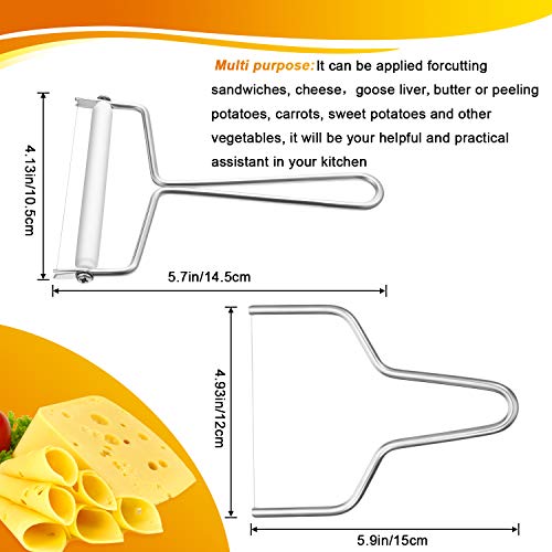 Mudder 3 Herramientas de Cortar Queso, Rebanadora de Queso de Acero Inoxidable Cortador de Alambre de Espesor Ajustable Cortador de Mantequilla de Mano para Mantequilla Queso Suministros de Cocina
