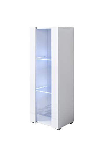 muebles bonitos Armario Modelo Luke V2 (40x128cm) Color Blanco con Patas estandar