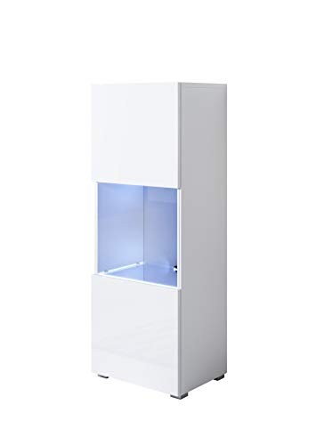 muebles bonitos Armario Modelo Luke V3 (40x128cm) Color Blanco con Patas estandar
