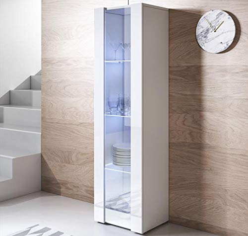 muebles bonitos Armario Modelo Luke V5 (40x167cm) Color Blanco con Patas estandar