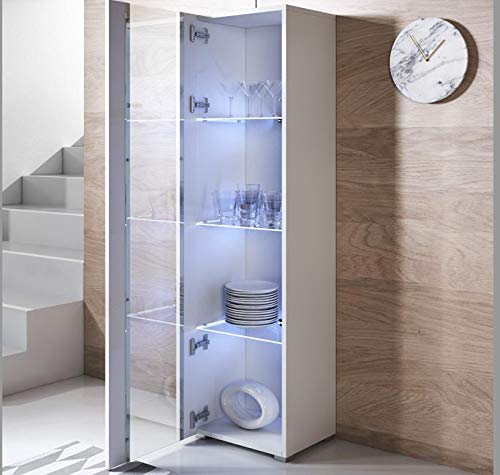 muebles bonitos Armario Modelo Luke V5 (40x167cm) Color Blanco con Patas estandar