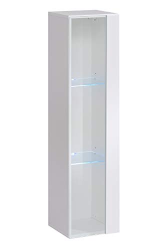 muebles bonitos – Mueble Colgante Modelo Berit LD 30x120 en Color Blanco con LED