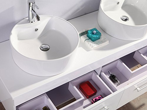 Muebles para baño para cuarto de baño White Cardellino con espejo 150 cm grifos incluido