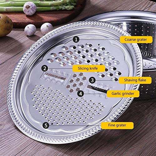 Multifuncional de Acero Inoxidable Cuenca 3PCS / Set, Frutas Vegetales Julienne máquina de Cortar, Trituración Fregadero Cuenca de Drenaje Cesta para Frutas Verduras Ensalada,28cm
