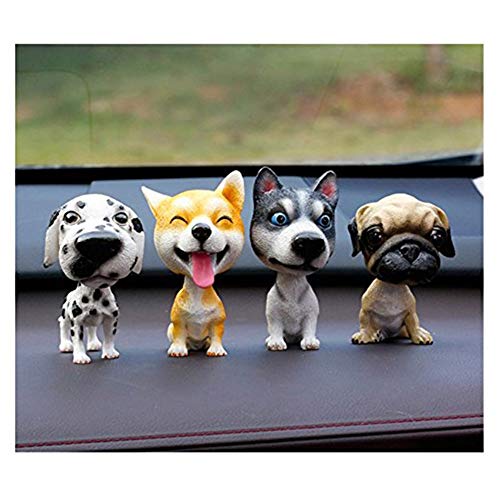Muñeco del Perro de Akita Husky for salpicadero Mini bobbling Cabezas Juguetes Figurita Escritorio Decoración x (Color : Yellow)