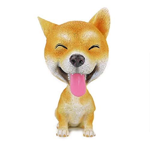 Muñeco del Perro de Akita Husky for salpicadero Mini bobbling Cabezas Juguetes Figurita Escritorio Decoración x (Color : Yellow)