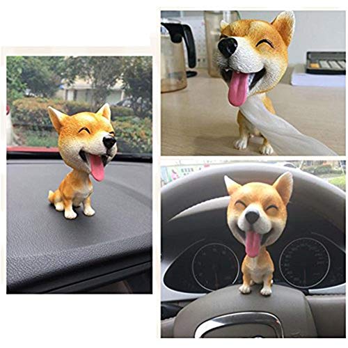Muñeco del Perro de Akita Husky for salpicadero Mini bobbling Cabezas Juguetes Figurita Escritorio Decoración x (Color : Yellow)