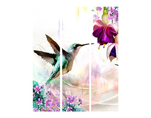 murando Biombo con Tablero de Corcho Foto Biombo Flores 135x172 cm Impresion Bilateral en el Lienzo de TNT de Calidad Decoracion Foto Biombo de Madera con Imagen Impresa Home Office b-C-0188-z-b