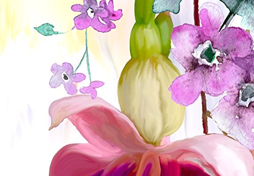 murando Biombo con Tablero de Corcho Foto Biombo Flores 135x172 cm Impresion Bilateral en el Lienzo de TNT de Calidad Decoracion Foto Biombo de Madera con Imagen Impresa Home Office b-C-0188-z-b