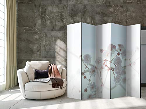 murando Biombo Flores 225x172 cm de Impresion Unilateral en el Lienzo de TNT de Calidad Decoracion Foto Biombo de Madera con Imagen Impresa Separador Grande Home Office Blanco SPA b-B-0321-z-c