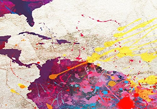 murando - Cuadro en Lienzo 200x80 cm Mapamundi Impresión de 5 Piezas Material Tejido no Tejido Impresión Artística Imagen Gráfica Decoracion de Pared Mapa del Mundo Continente k-A-0179-b-o