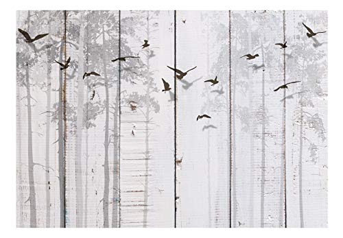 murando Fotomurales autoadhesivo Tablas 343x256 cm Papel Pintado Decoración de Pared Murales Pegatina decorativos adhesivos 3d moderna de Diseno Fotográfico Pajaro gris Arboles f-C-0178-a-a