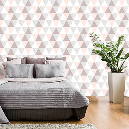 murando Papel Pintado 10 m Fotomurales tejido no tejido rollo Decoración de Pared decorativos Murales XXL moderna de Diseno Fotográfico - Geometrico Triangulos f-C-0195-j-a