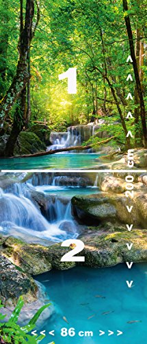 murimage Papel Pintado Puerta Cascada 86 x 200 cm Incluye Pegamento Río de la Selva Bosque Tailandia Asia baño Foto Mural
