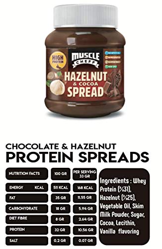 Muscle Cheff Crema de Avellanas y Cacao, 1 x 350 Tarro