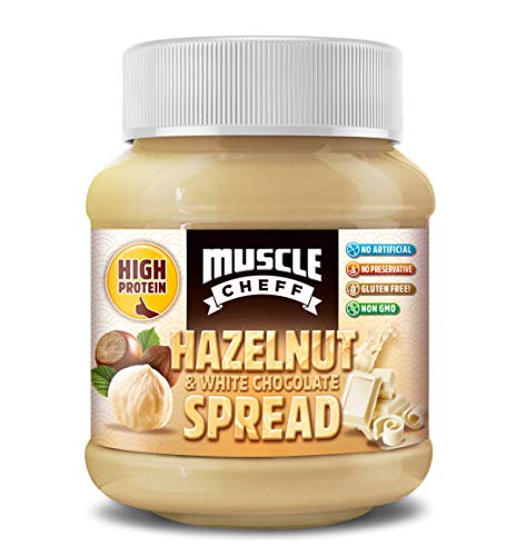 Muscle Cheff Crema de Avellanas y Chocolate Blanco, 1 x 350 Tarro