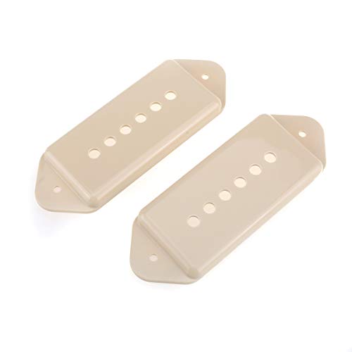 Musiclily Pro 49,2mm P90 Dog Ear Short/Low Cubierta de Pastilla para EE. UU. Gibson/Epiphone Vintage Style, Crema (Juego de 2)