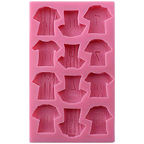 musykrafties Deporte Equipo de Fútbol Camisetas Fondant Decoración Tartas Silicona Molde para Modelado Azúcar Adorno Pasteles Chocolate Resina Epoxy Vaciado Polímero Flexible Cera Manualidades