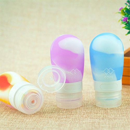 MUUZONING Botellas de Viaje de Silicona,100% BPA Gratis Recipientes rellenables portátiles a Prueba de Fugas para champú,Acondicionador,Loción,artículos de tocador(4 Unidades) -Oso Lindo