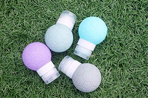 MUUZONING El fútbol Botellas de Viaje de Silicona, 100% BPA Gratis Recipientes rellenables portátiles a Prueba de Fugas para champú,Acondicionador,Loción,artículos de tocador(3 Unidades)