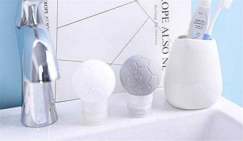MUUZONING El fútbol Botellas de Viaje de Silicona, 100% BPA Gratis Recipientes rellenables portátiles a Prueba de Fugas para champú,Acondicionador,Loción,artículos de tocador(3 Unidades)