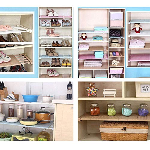 MUYCO Extendible Armario Ajustable Estante de Almacenamiento en Rack Separador Armario Estante Armario Divisor de Bricolaje Varilla Organizador para Cocina baño Dormitorio café