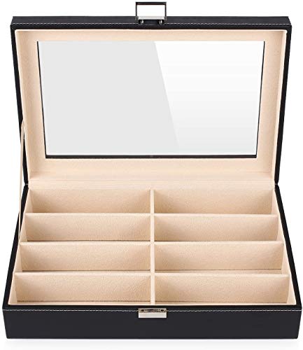 MVPOWER Caja para Gafas con 8 Estuches para Guardar y Almacenar Anteojos, Organizador y Soporte de Gafas de Sol