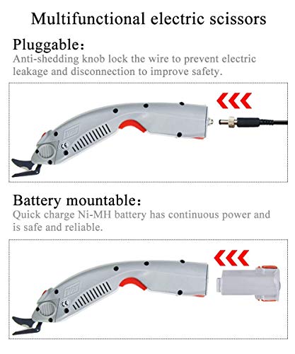 MXBAOHENG Cortador de Tela Industrial Tijeras Eléctricas para Tela Tijeras Eléctricas de Tela 3.6 V WBT-1 Máquina de Corte de Tela con 1 Batería y 1 Cuchilla