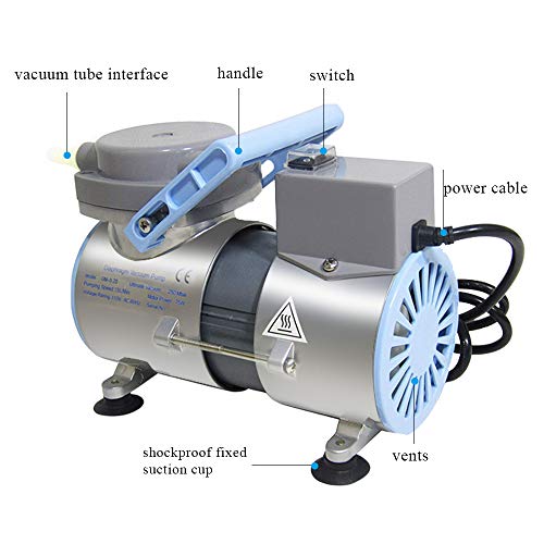 MXBAOHENG GM-0.2 Bomba de Vacío 220V Lab Bomba de Vacío de Diafragma Bomba de Vacío de Diafragma Sin Aceite Bomba de Vacío Industrial 15L / min 75W