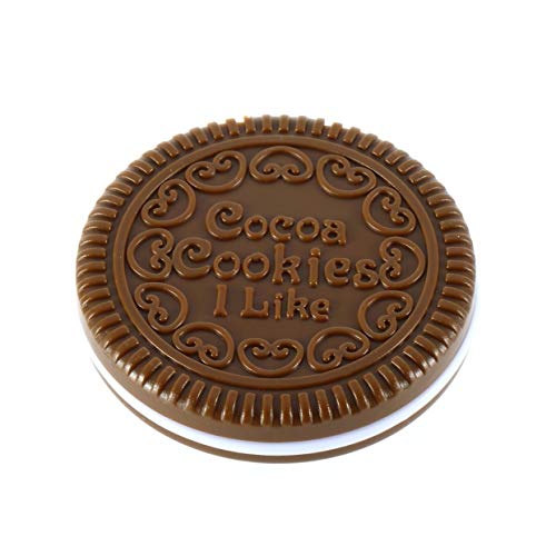 MXECO Portable Mini Cute kawaii Señoras Chicas Espejo de Moda de Chocolate Diseño de Galletas Espejo Cosmético Maquillaje de Chocolate Peine