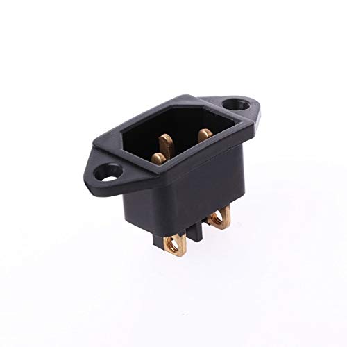 MXQIN 10 PC/AC 250V 10A 3-Borne de Contacto IEC320 C14 Entrada de alimentación del zócalo del Enchufe Negro