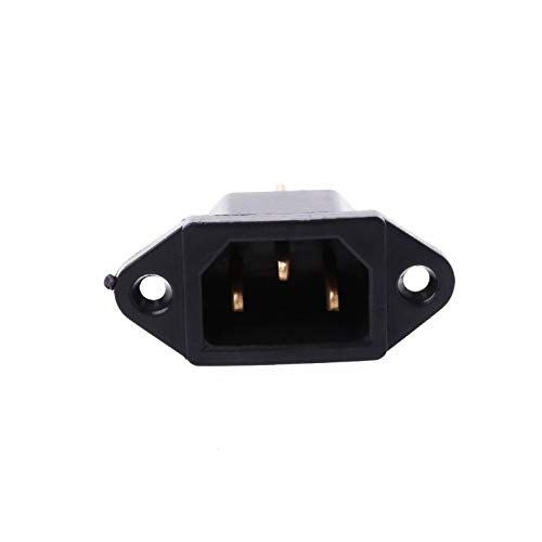 MXQIN 10 PC/AC 250V 10A 3-Borne de Contacto IEC320 C14 Entrada de alimentación del zócalo del Enchufe Negro