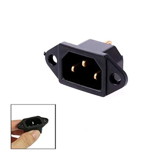 MXQIN 10 PC/AC 250V 10A 3-Borne de Contacto IEC320 C14 Entrada de alimentación del zócalo del Enchufe Negro