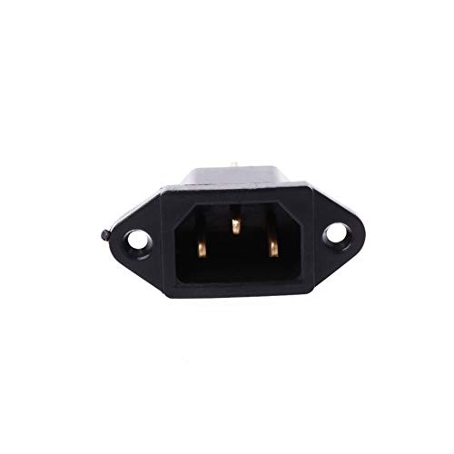 MXQIN 10 PC/AC 250V 10A 3-Pin Terminal de Entrada IEC320 C14 del zócalo de energía Negro