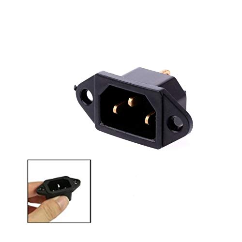 MXQIN 10 PC/AC 250V 10A 3-Pin Terminal de Entrada IEC320 C14 del zócalo de energía Negro